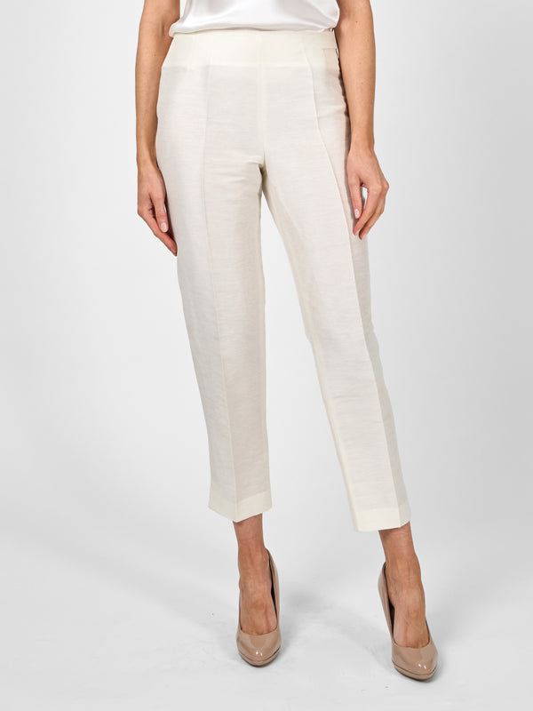 favourbrook Cigarette Trousers Ivory Silverstone Silk Linen