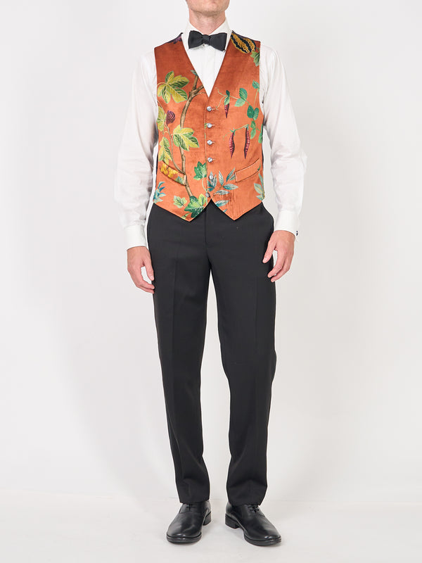Favourbrook Copper Regency Velvet Single Breasted Waistcoat