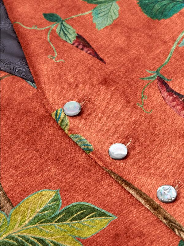 Favourbrook Copper Regency Velvet Single Breasted Waistcoat