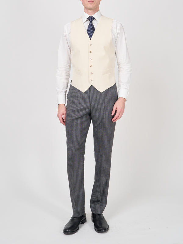 Favourbrook Cream Gabardine Wool Single Breasted Waistcoat