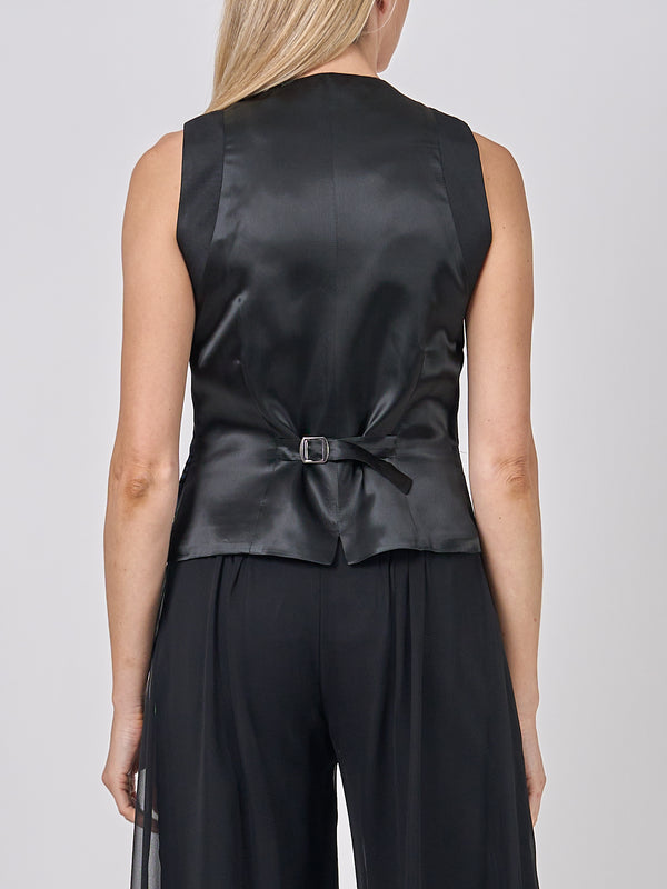 Favourbrook Double-Breasted Black Navy Clyde Silk Velvet