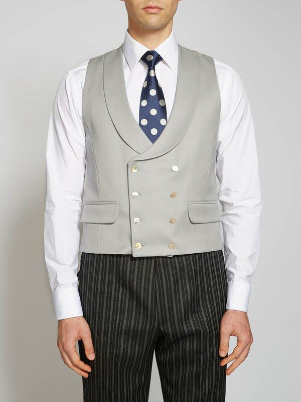 favourbrook Dukes Dove Grey Double Breasted Waistcoat