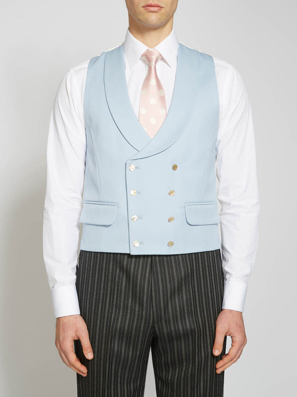favourbrook Dukes Pale Blue Double Breasted Waistcoat