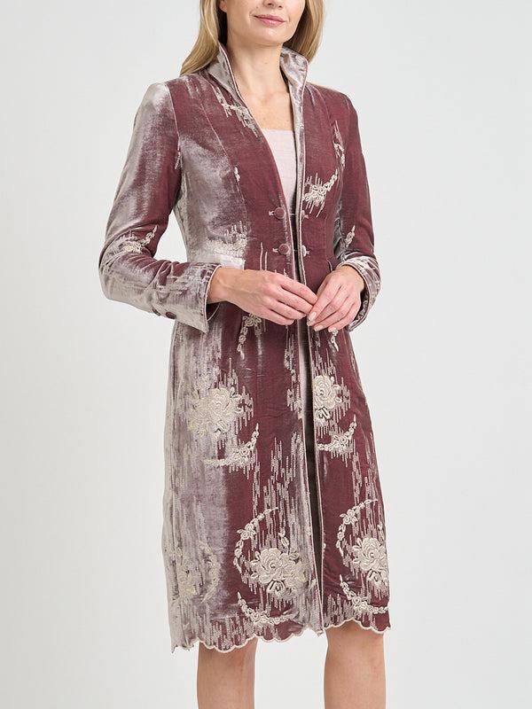 Favourbrook Eton Coat Old Pink Highclere Silk Velvet