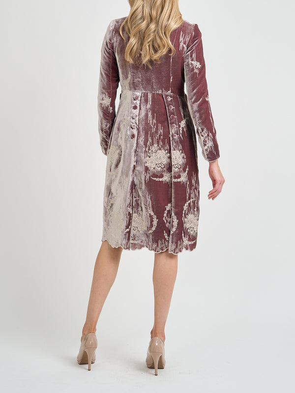 Favourbrook Eton Coat Old Pink Highclere Silk Velvet