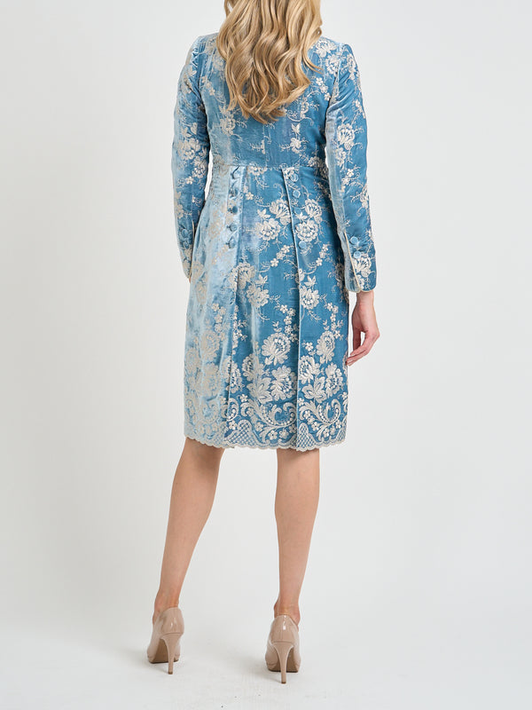 Favourbrook Eton Coat Powder Blue Trumen Silk Velvet