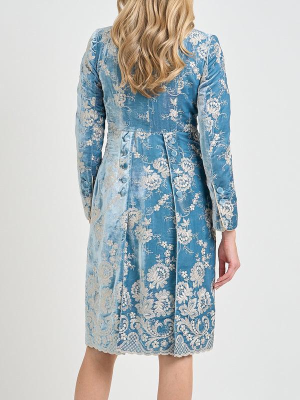 Favourbrook Eton Coat Powder Blue Trumen Silk Velvet