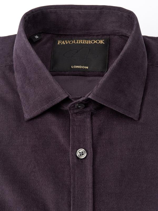 Favourbrook Aubergine Mersey Cord Burlington Shirt