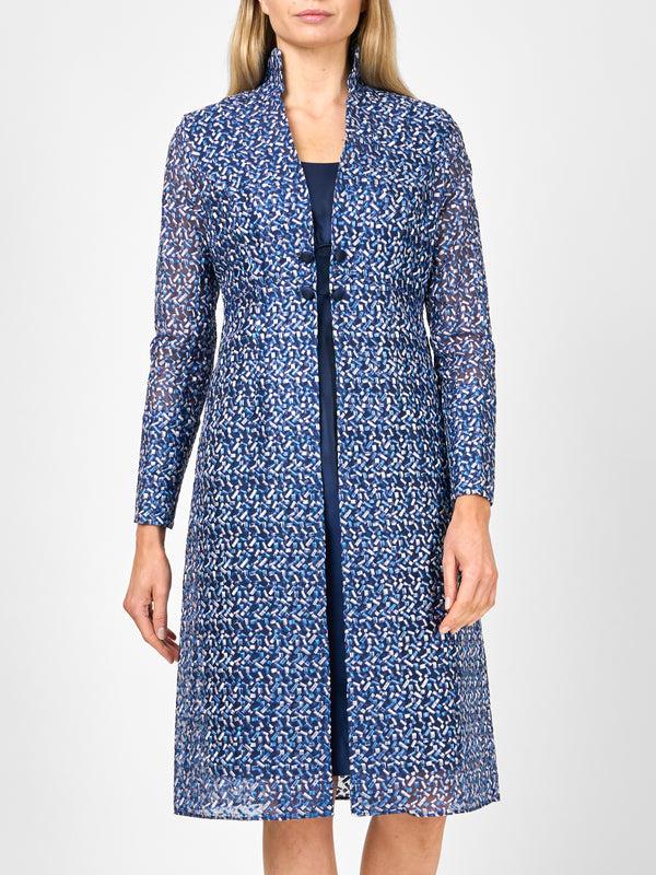 Favourbrook Belgravia Coat Navy Nene Silk Organza