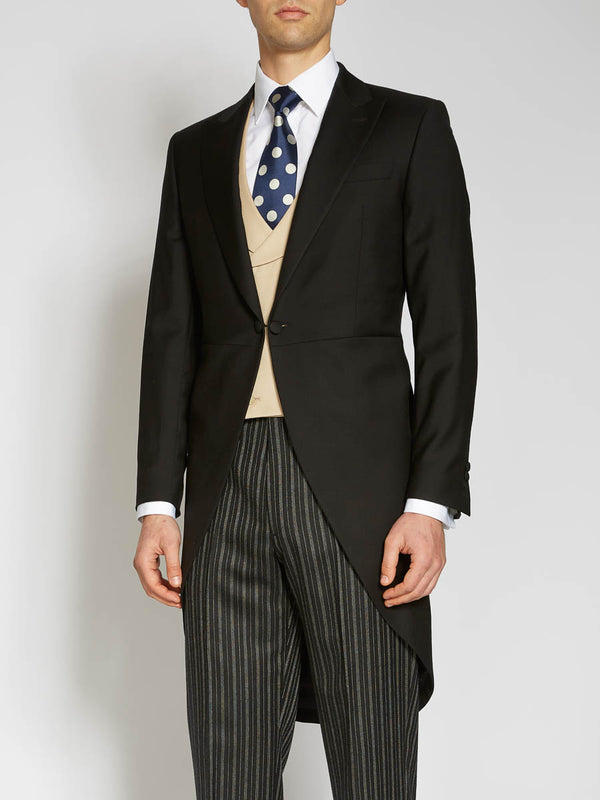 favourbrook Black Chesham Wool Morning Coat