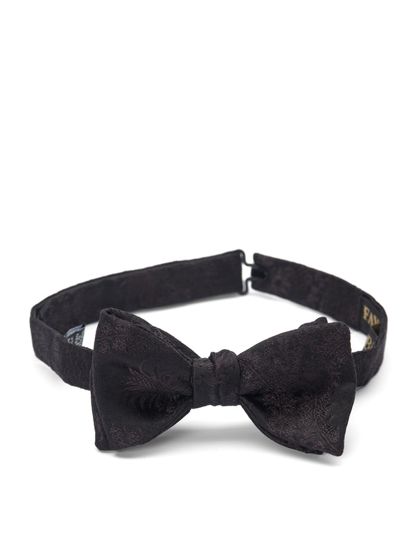 favourbrook Black Deco Jacquard Silk Bow Tie
