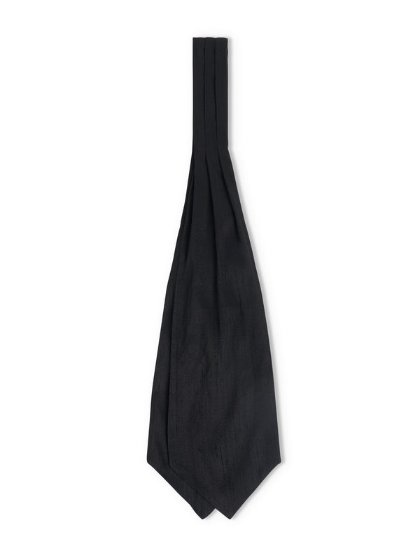 favourbrook Black Douppion Silk Cravat