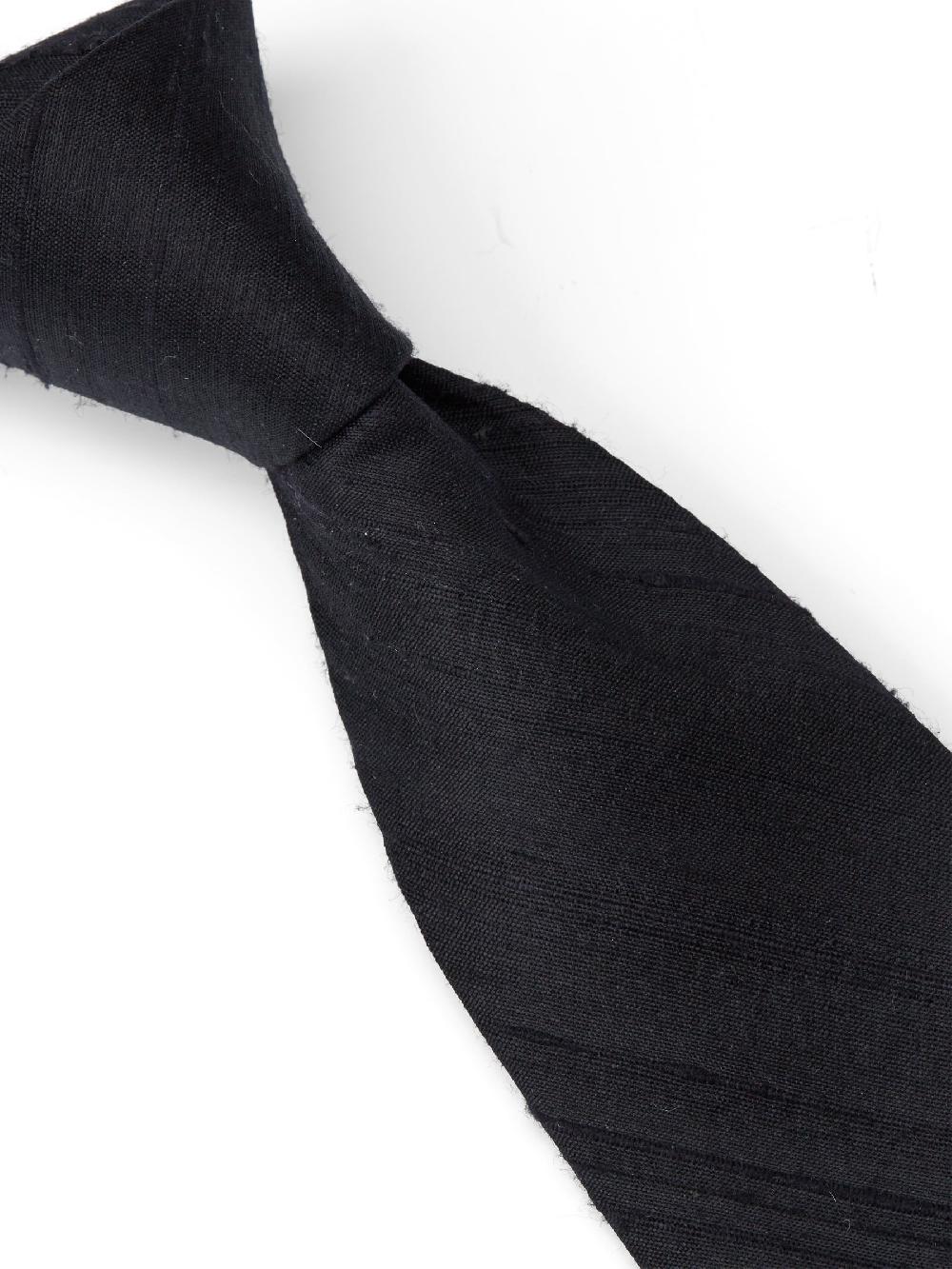 Favourbrook Black Douppion Silk Tie