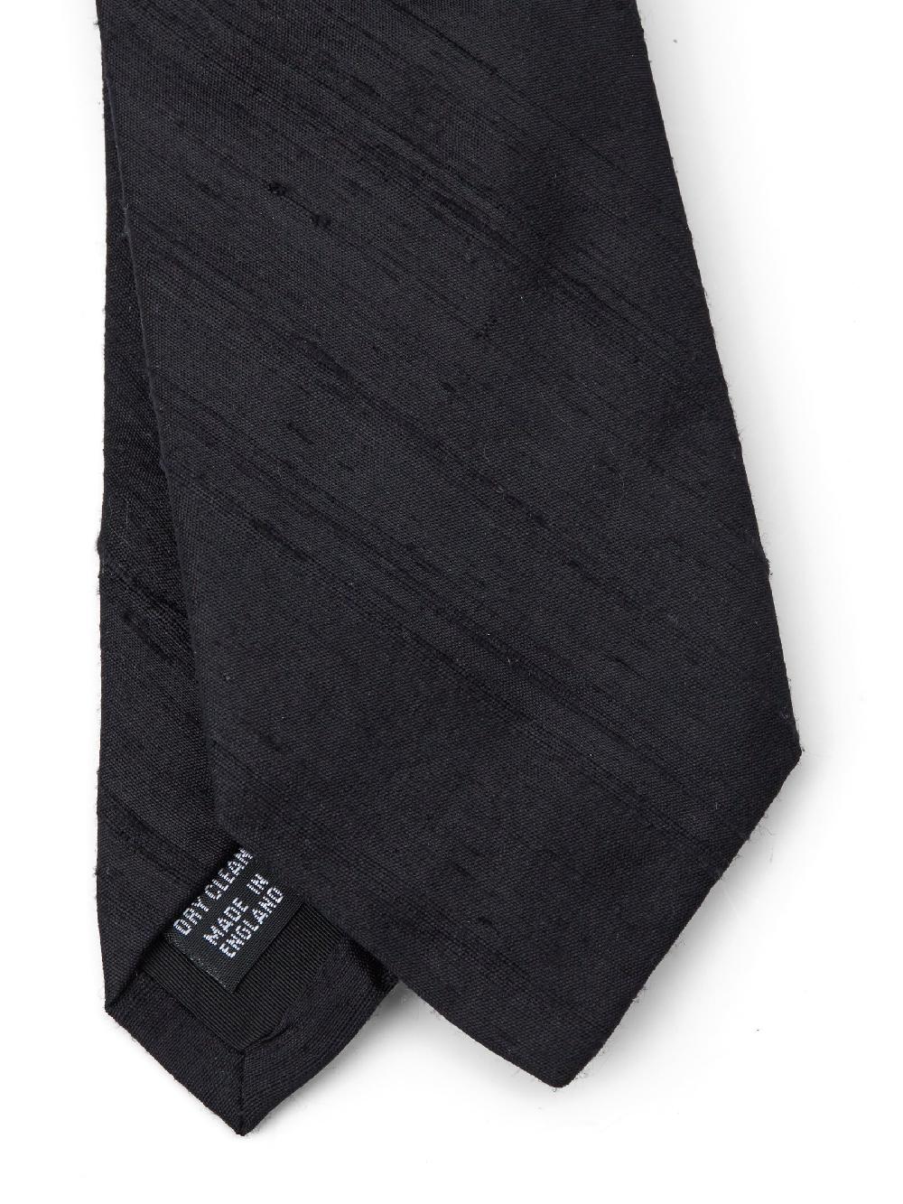 Favourbrook Black Douppion Silk Tie