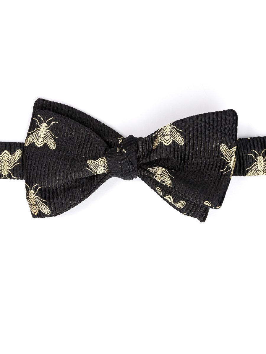 Favourbrook Black Gold Bees Silk Bow Tie