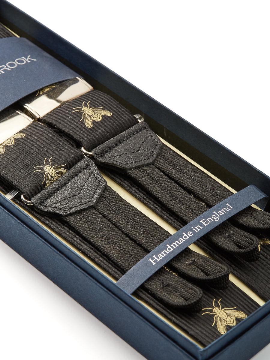 Favourbrook Black Gold Bees Silk Braces