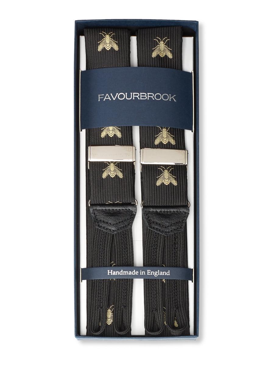 Favourbrook Black Gold Bees Silk Braces