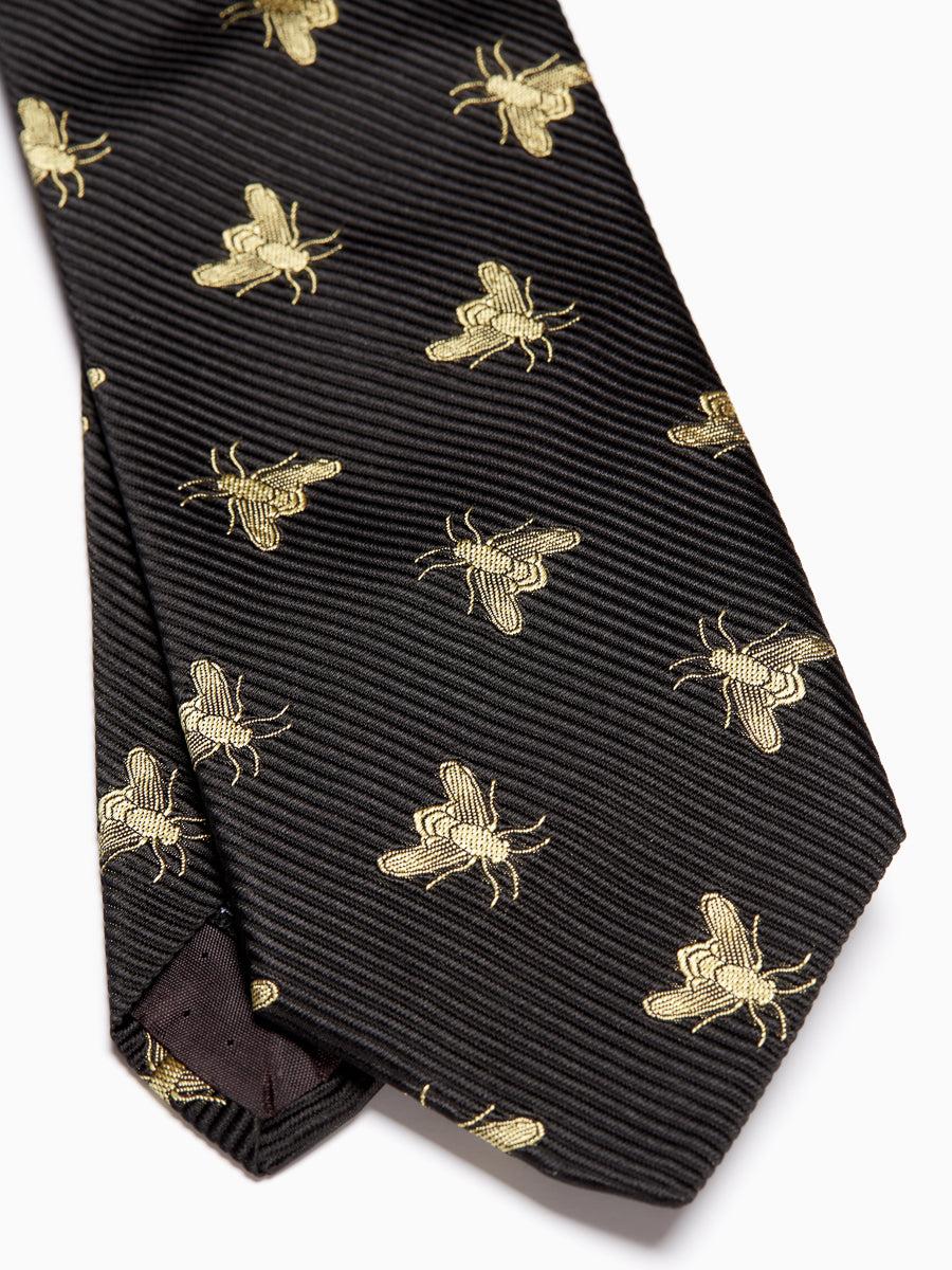 Favourbrook Black Gold Bees Silk Tie