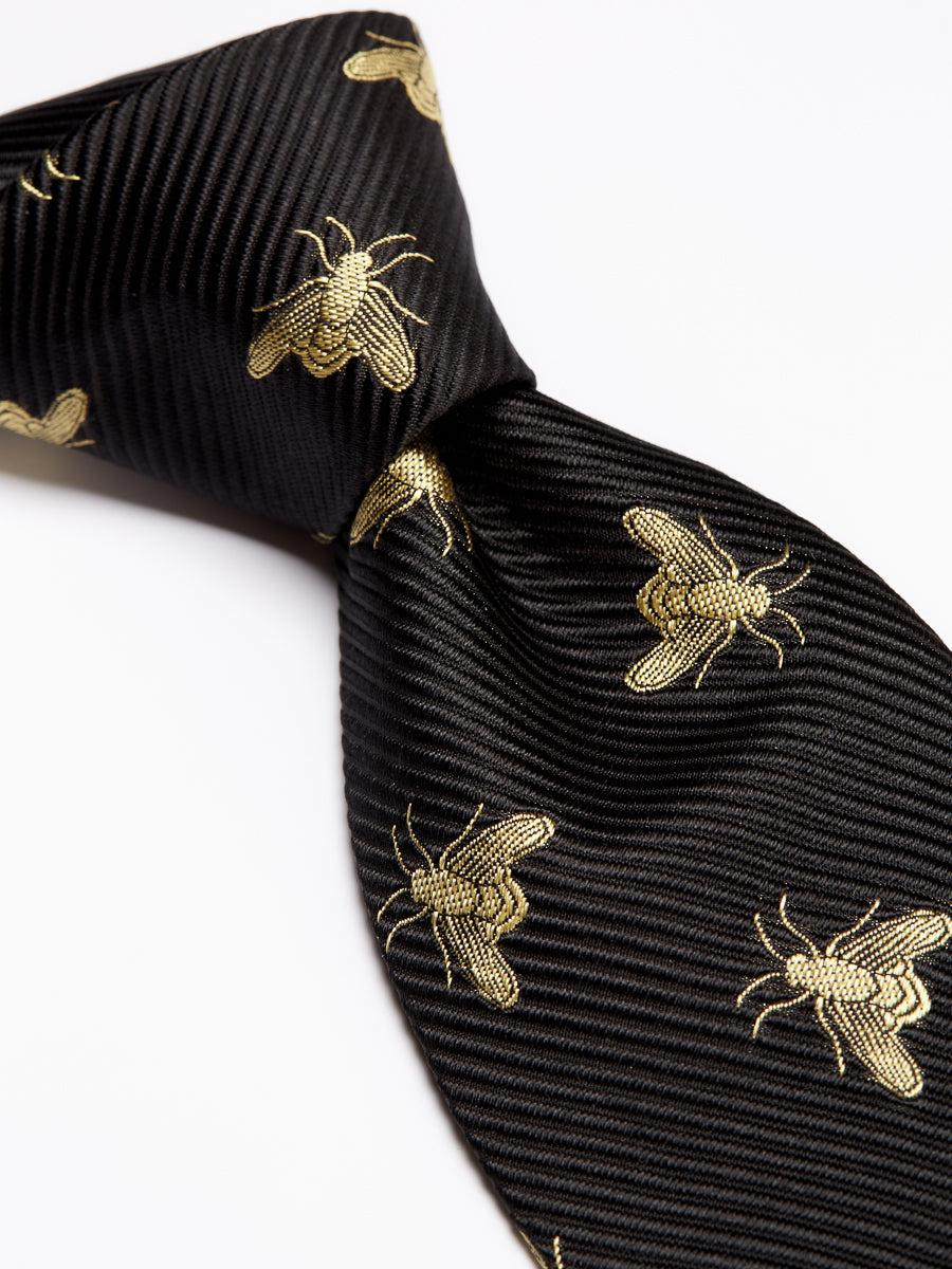 Favourbrook Black Gold Bees Silk Tie