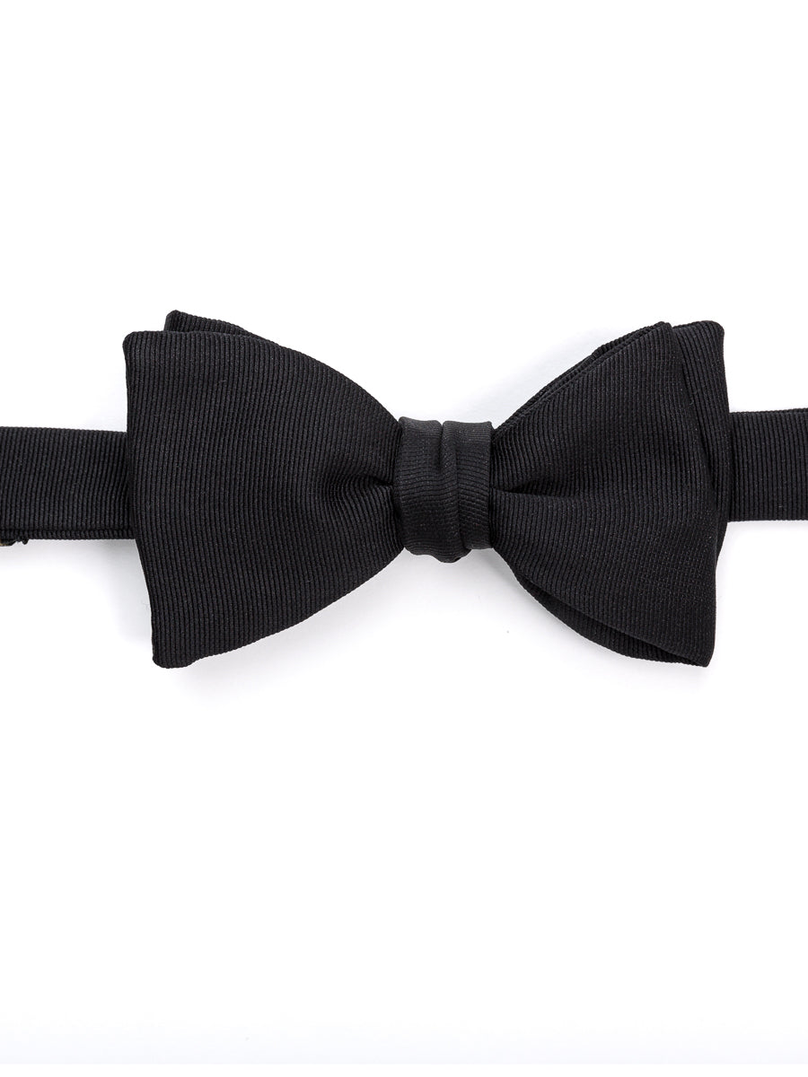 Favourbrook Black Grosgrain Silk Bow Tie