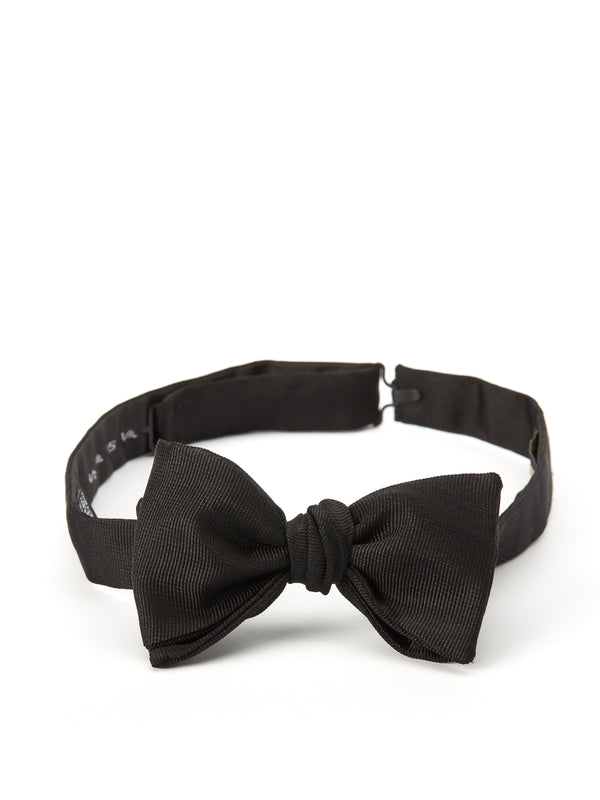 favourbrook Black Grosgrain Silk Bow Tie