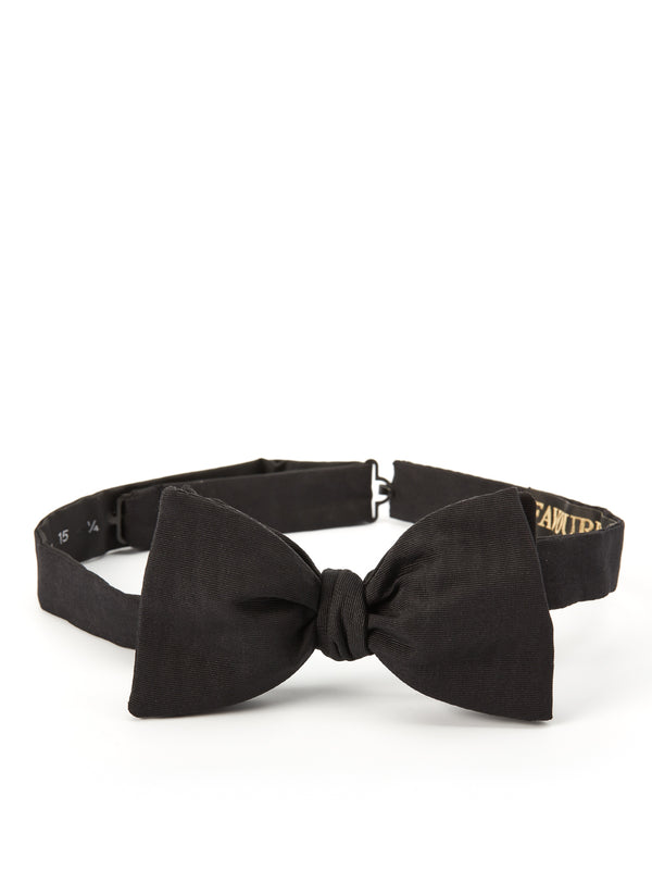 favourbrook Black Moire Silk Bow Tie