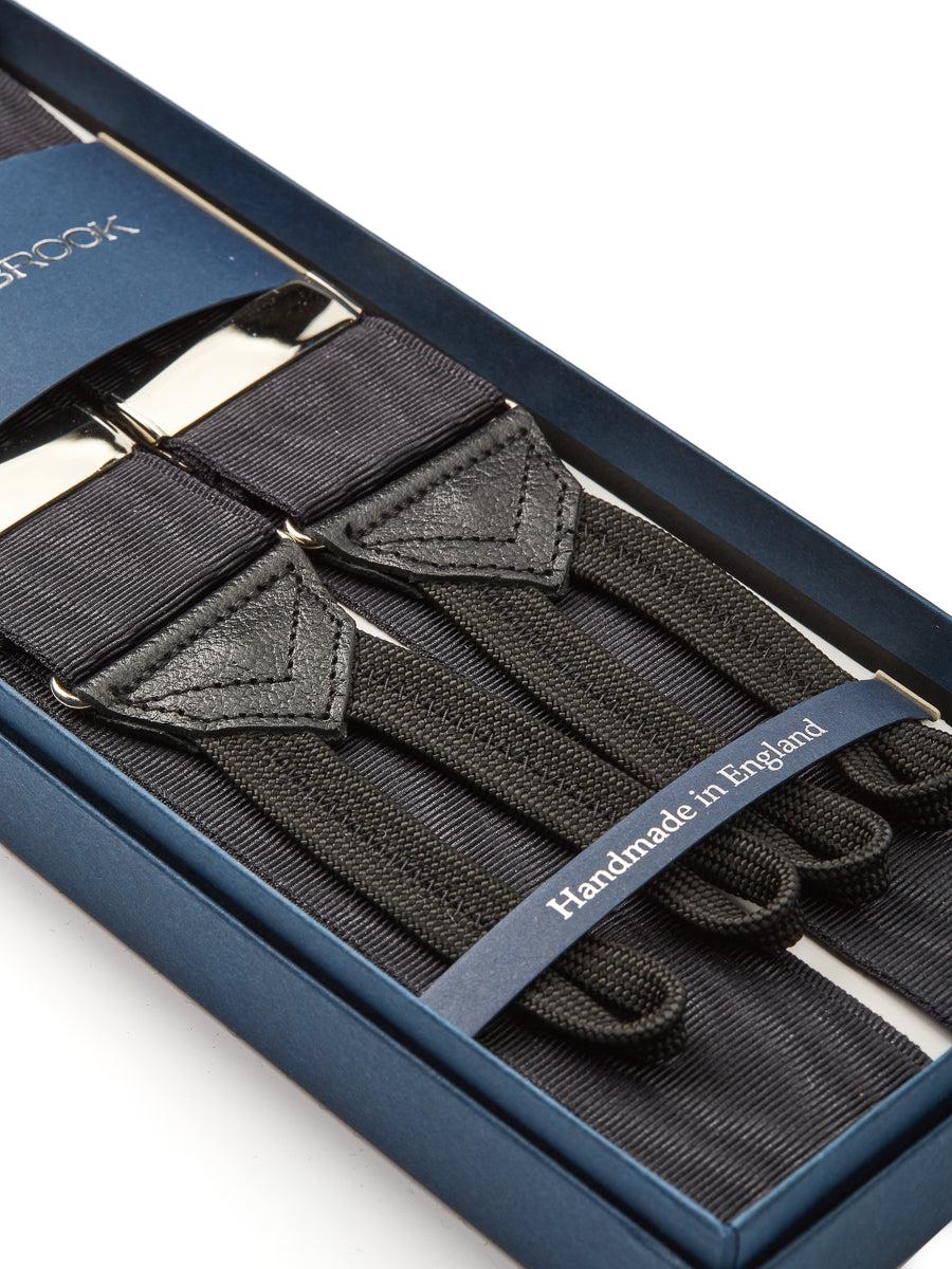 Favourbrook Black Moire Silk Braces