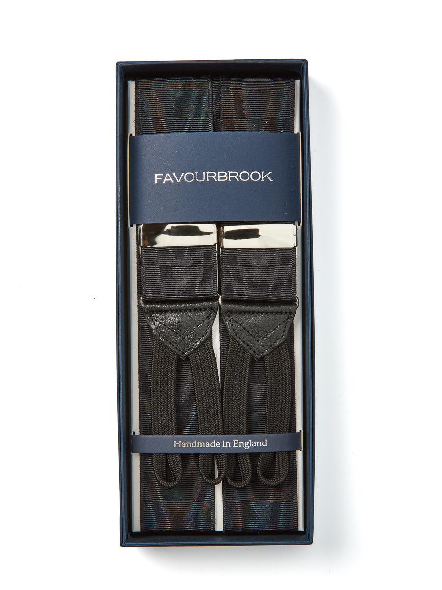 Favourbrook Black Moire Silk Braces