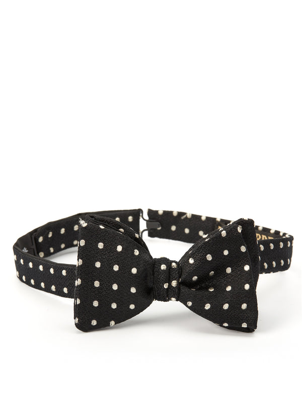 favourbrook Black Pickwick Silk Bow Tie