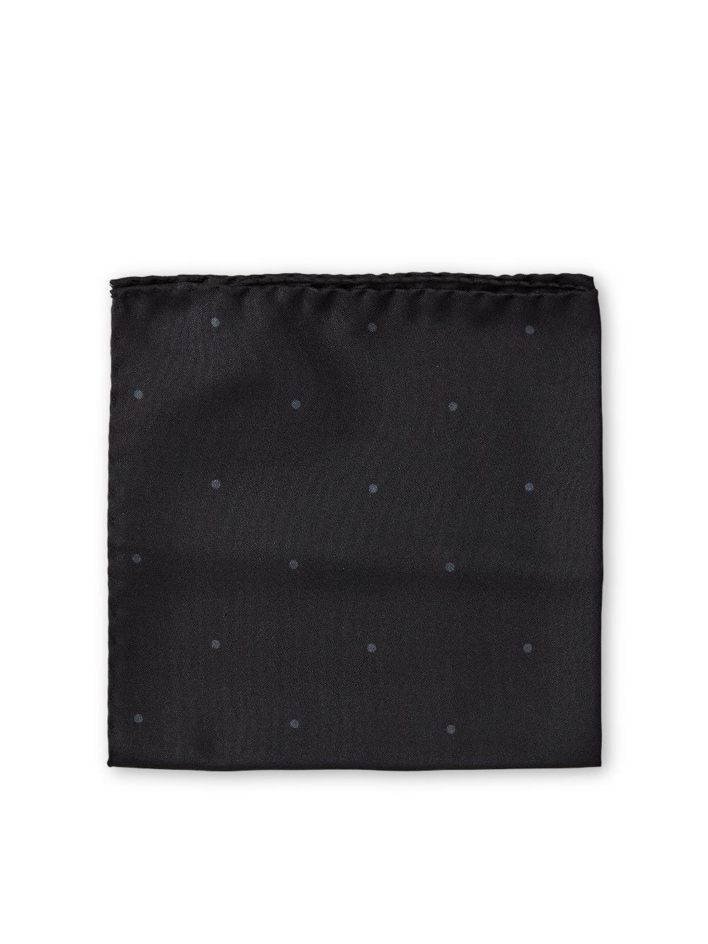 Favourbrook Black Spot Silk Pocket Square