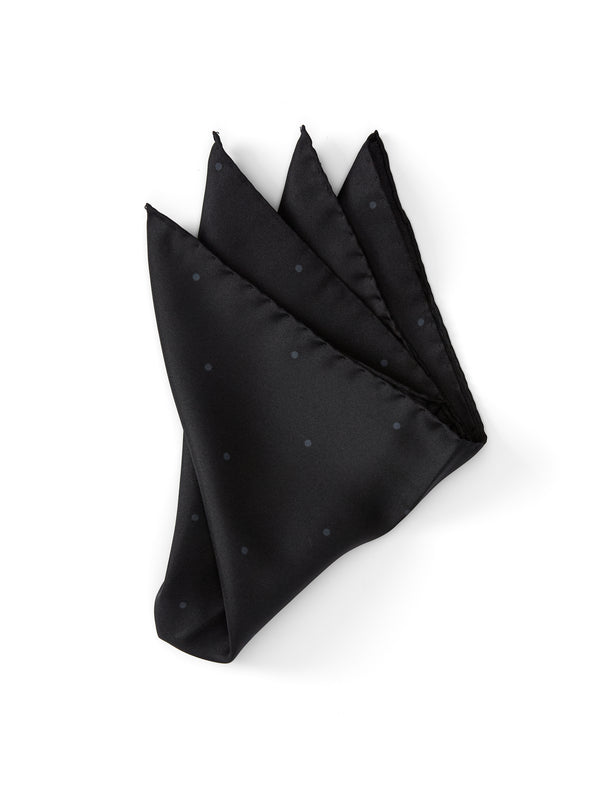 favourbrook Black Spot Silk Pocket Square