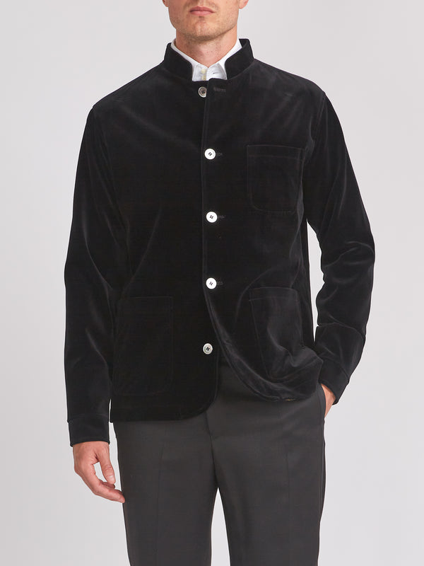 Favourbrook Black Velvet Cotton Artist Jacket