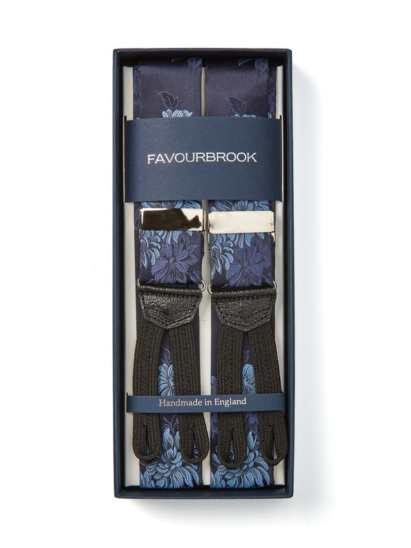 favourbrook Blue Bourgainville Silk Braces