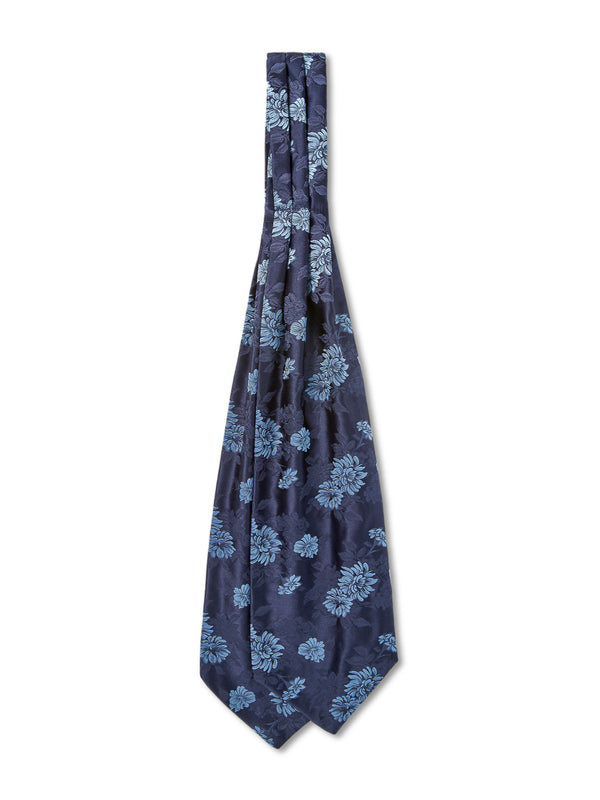 favourbrook Blue Bourgainville Silk Cravat