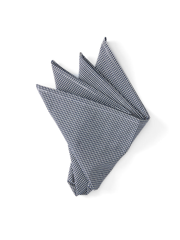 favourbrook Blue Pattern Cotton/Silk Pocket Square