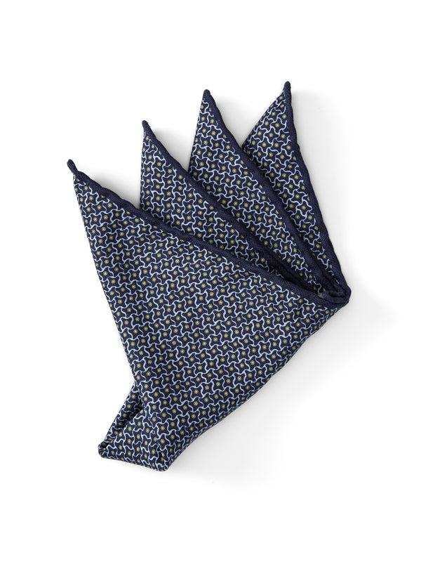 favourbrook Blue Sandham Silk Pocket Square