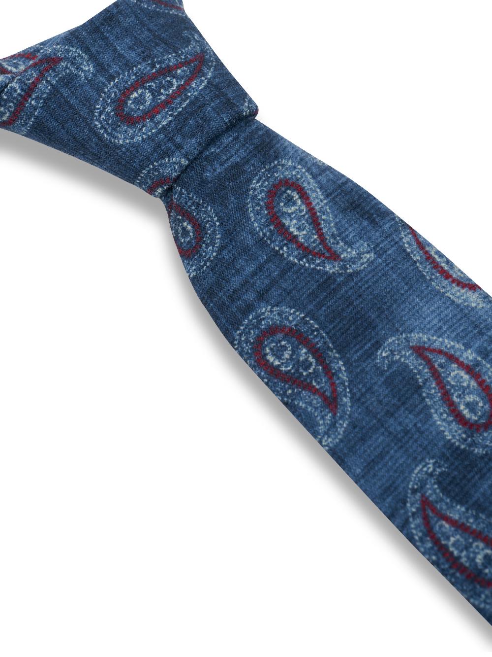 Favourbrook Blue Shirburn Paisley Wool Tie