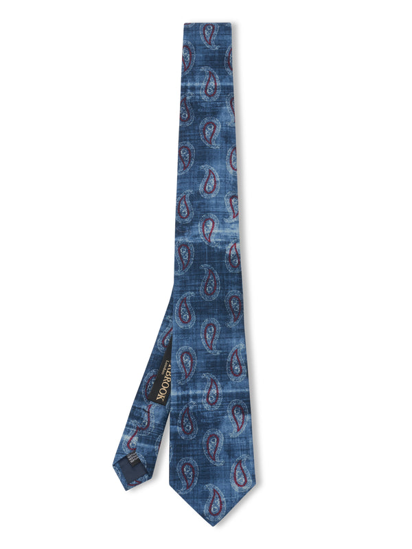 favourbrook Blue Shirburn Paisley Wool Tie