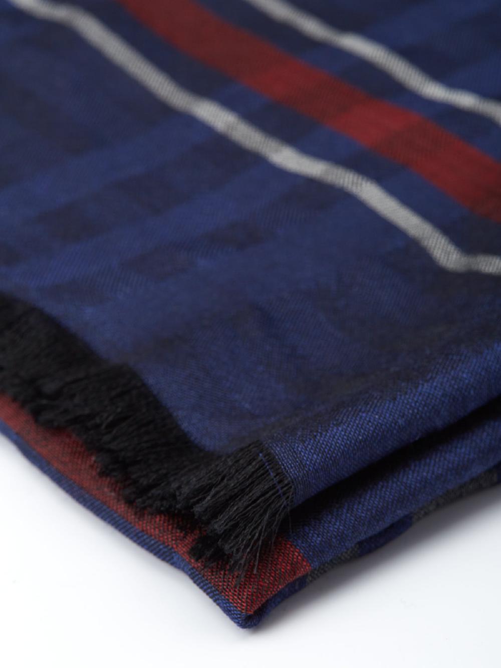 Favourbrook Blue Slade Silk/wool Scarf