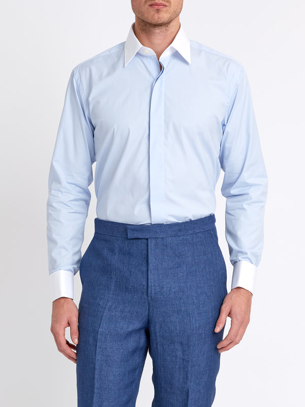 Favourbrook Blue/White Steed Cotton Gatsby Shirt