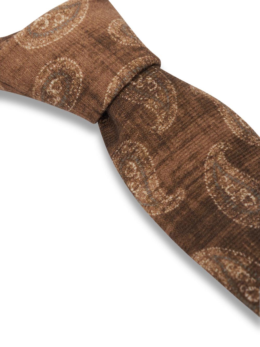 Favourbrook Brown Shirburn Paisley Wool Tie
