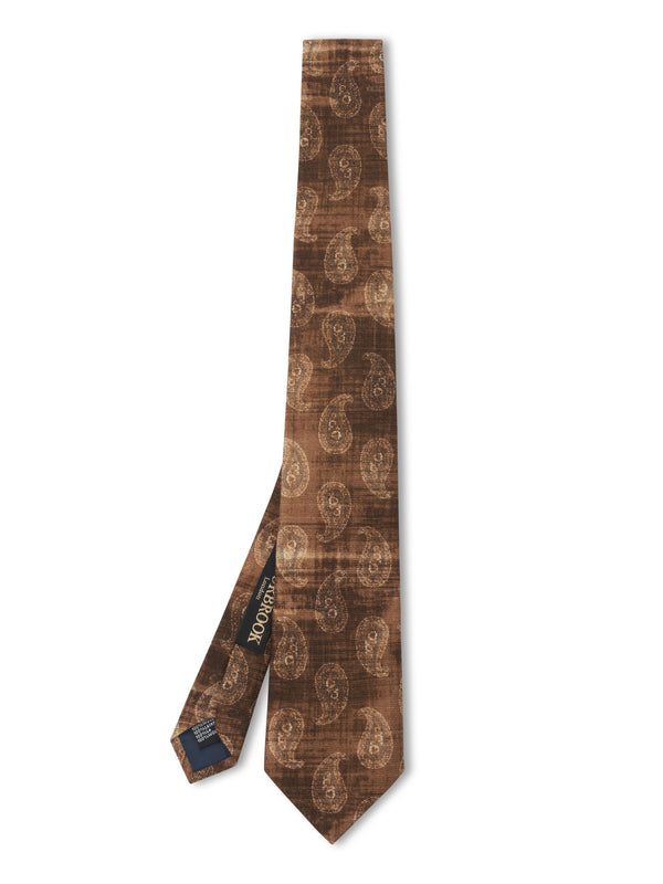 favourbrook Brown Shirburn Paisley Wool Tie