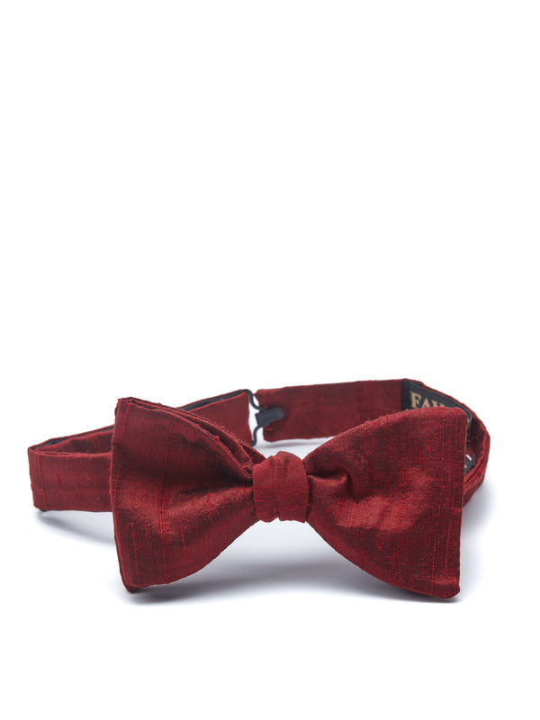 favourbrook Burgundy Douppion Silk Bow Tie