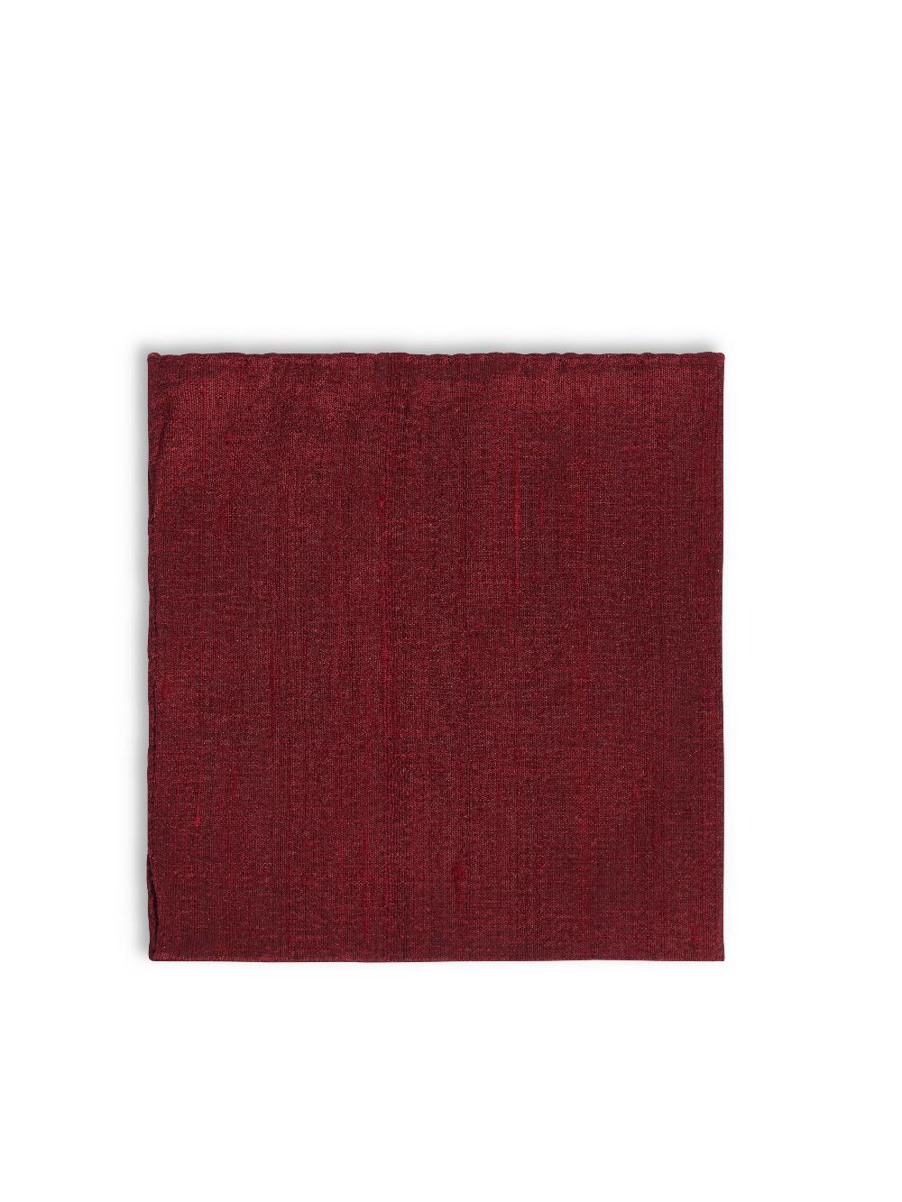 Favourbrook Burgundy Douppion Silk Pocket Square