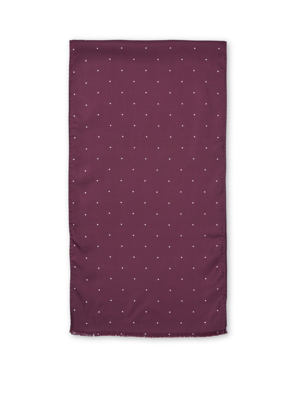 favourbrook Burgundy Spot Silk Scarf
