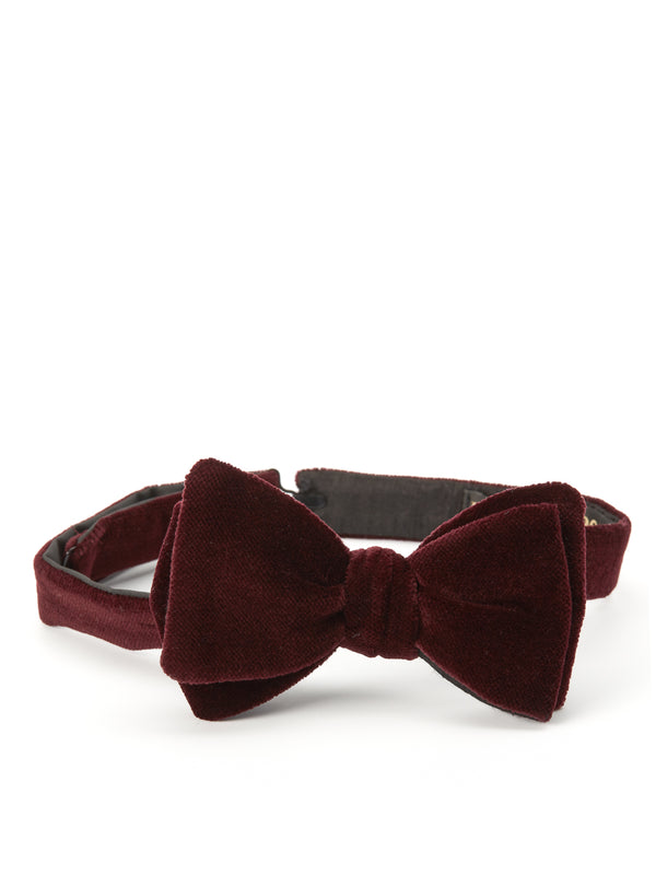 favourbrook Burgundy Velvet Bow Tie