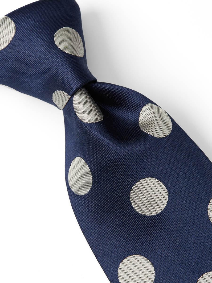 Favourbrook Cambridge Spot Navy/Silver Silk Tie