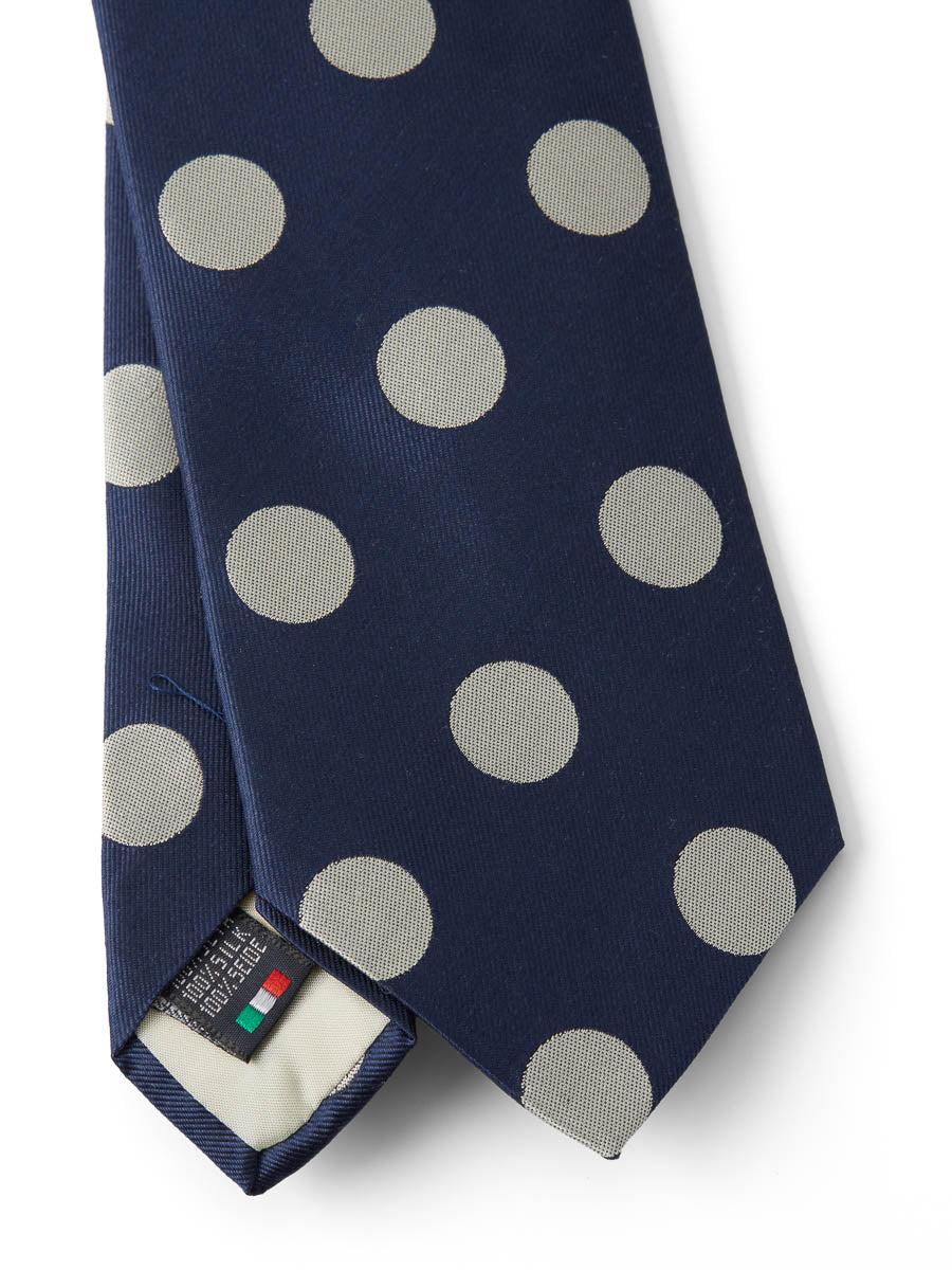 Favourbrook Cambridge Spot Navy/Silver Silk Tie
