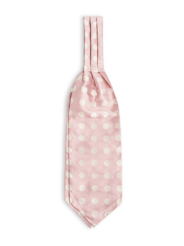 favourbrook Cambridge Spot Pink/Cream Silk Cravat