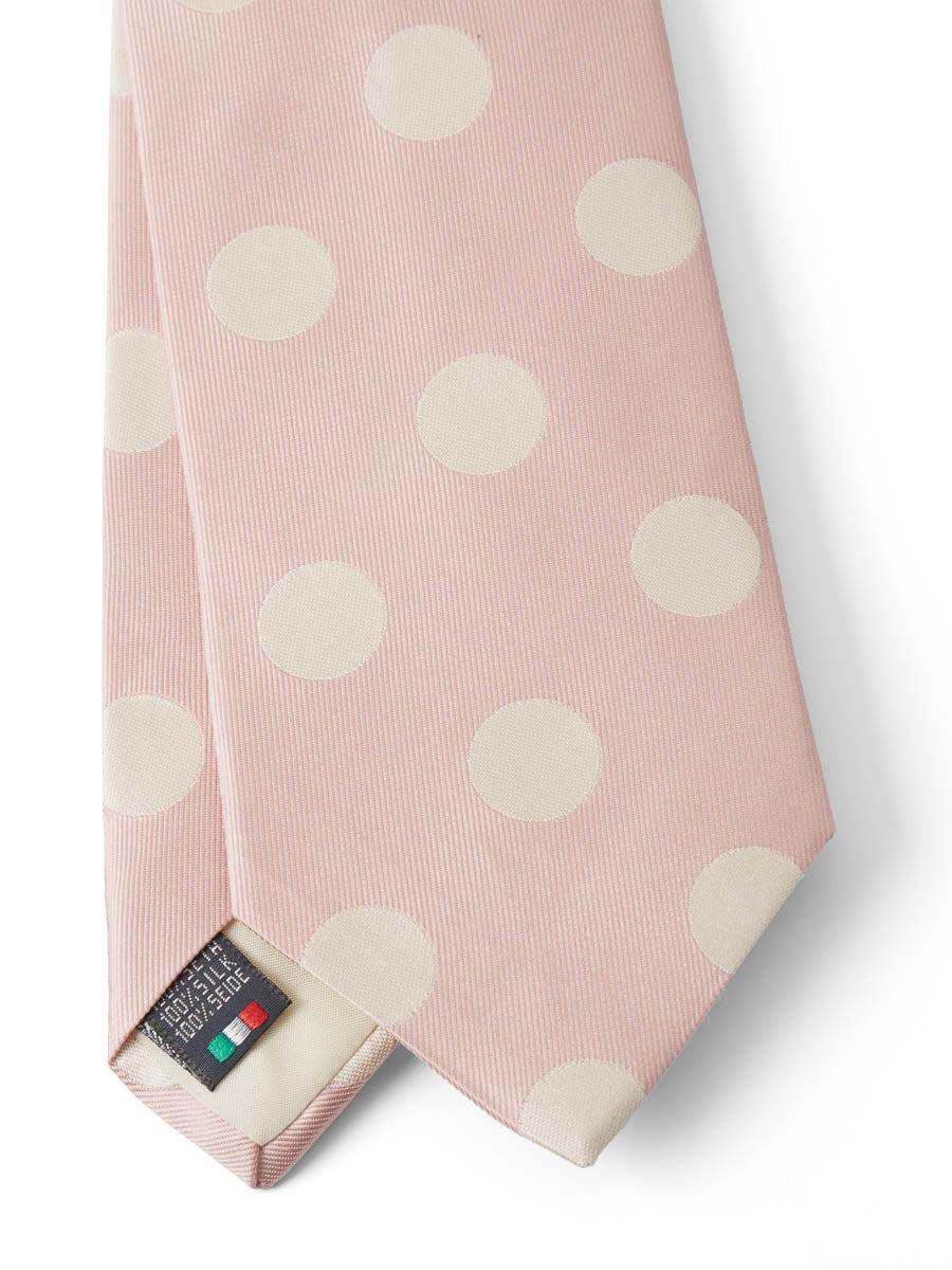 Favourbrook Cambridge Spot Pink/Cream Silk Tie